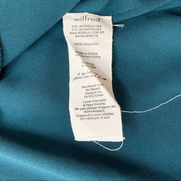 Aritzia Wilfred Sevres Blouse Tank top Sleeveless Zip Back Dark Green Size XS - Picture 12 of 16